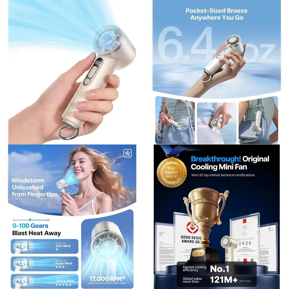 

Портативный вентилятор с функцией охлаждения, регулируемой скоростью, аккумулятором 5000 мАч, идеально подходит для путешествий и в качестве подарка.