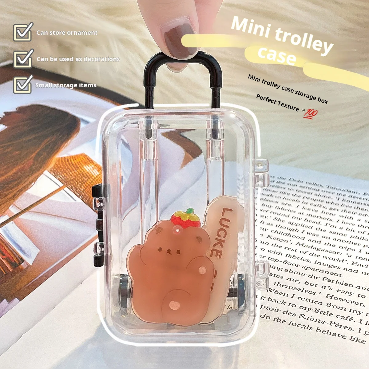 

Mini Suitcase Doll Handbag Dollhouse Decoration Miniature Toys Trunk Lovely Small Clutch Jewellery Box Desktop storage