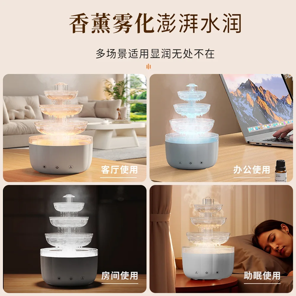 New Fountain Creative Aromatherapy Machine Home Bedroom Desktop Equipment Atmosphere Light Fog Fountain Humidifier