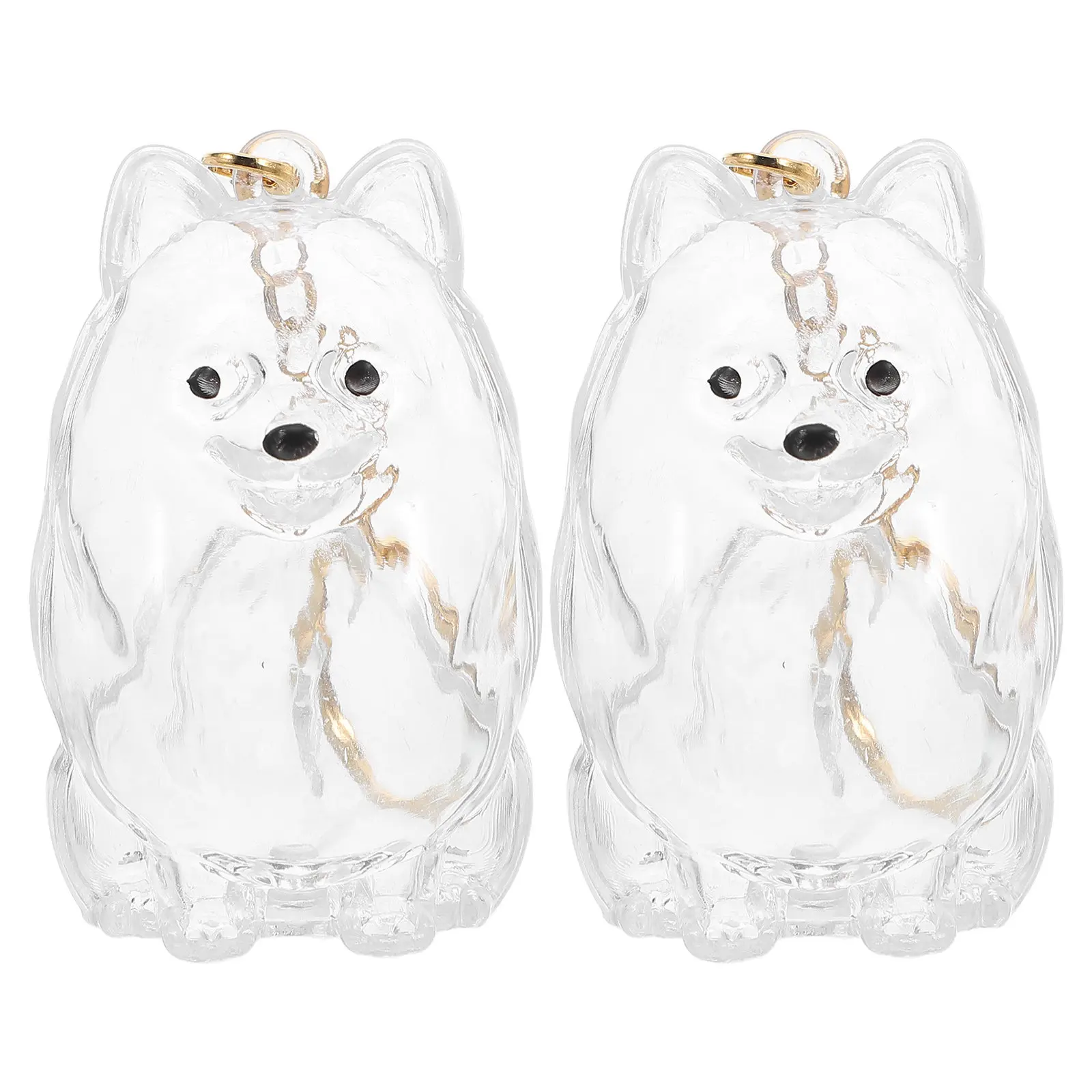 2 Pcs Pet Hair Collector Key Chain Dog Keepsake Memorial Capsule Bottle ABS Keychain Locket