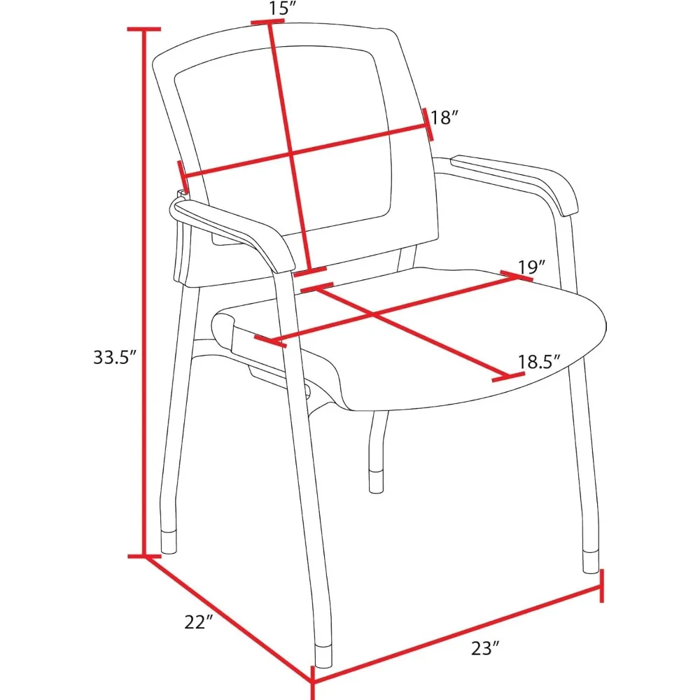 كرسي Knight الشبكي متعدد الأغراض - كرسي ضيوف مريح مكدس مع مقعد مبطن ومساند للذراعين للمكتب وغرفة الاجتماعات،
