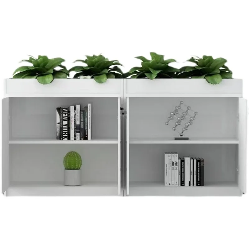 Office Flower Slot Cabinet Partition Screen Locker Desk File Storage Low Half Wall Shelter
