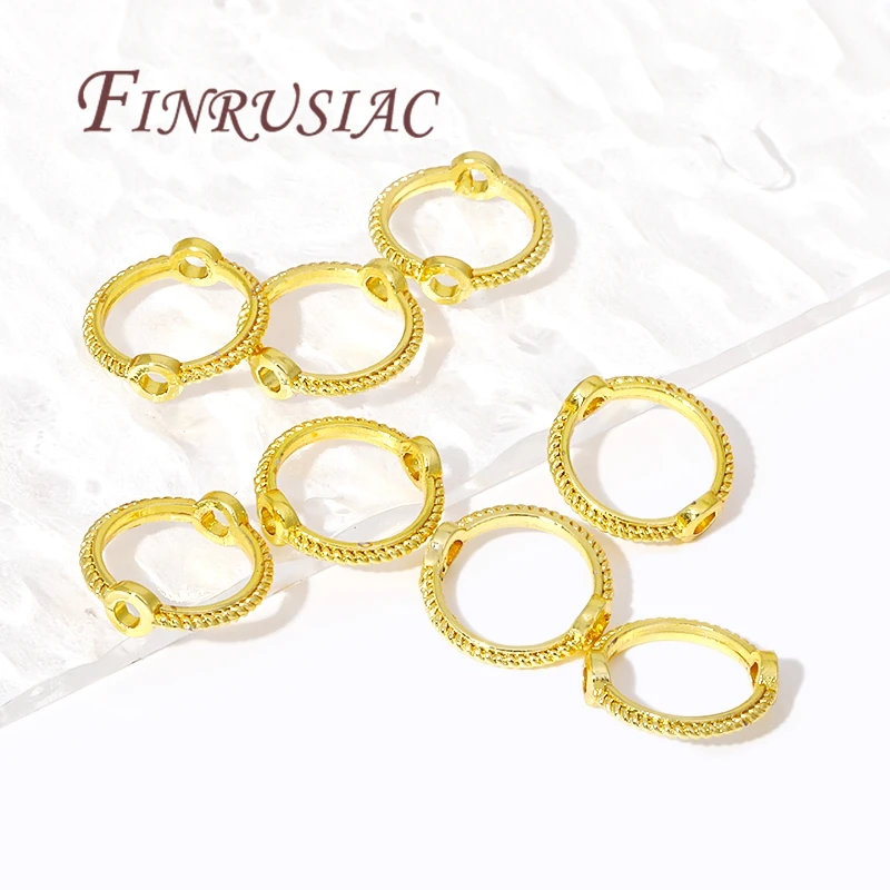 Multi Arten Messing Metall Kreis Rahmen Verbinder Spacer Perle, 14K/18K vergoldet Runde Perle Rahmen für DIY Perlen Schmuck Machen – Detail 16