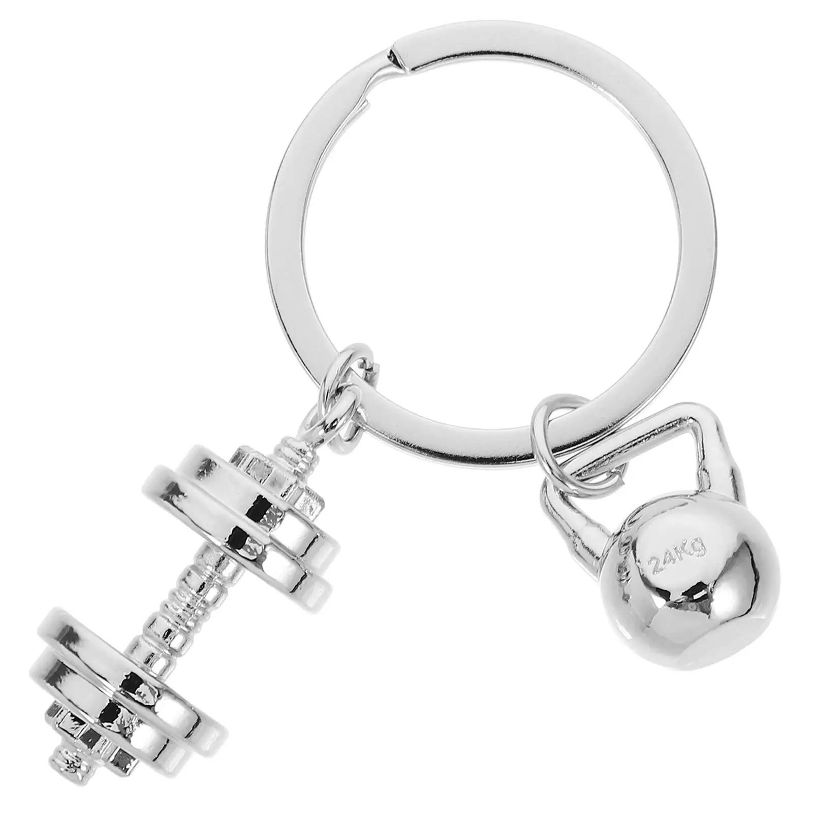

Dumbbell Keychain Gift Rings Backpack Handbag Charms Liquid Keyrings Metal Fitness