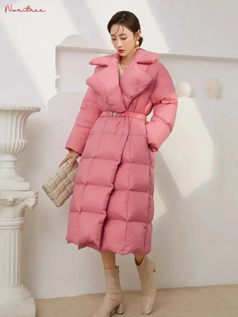 Fit -20℃ Cold Winter Coats Super Thicker 90% White Goose Down пуховая куртка Coats Female Warm Longer Pink Down Parkas wy1839