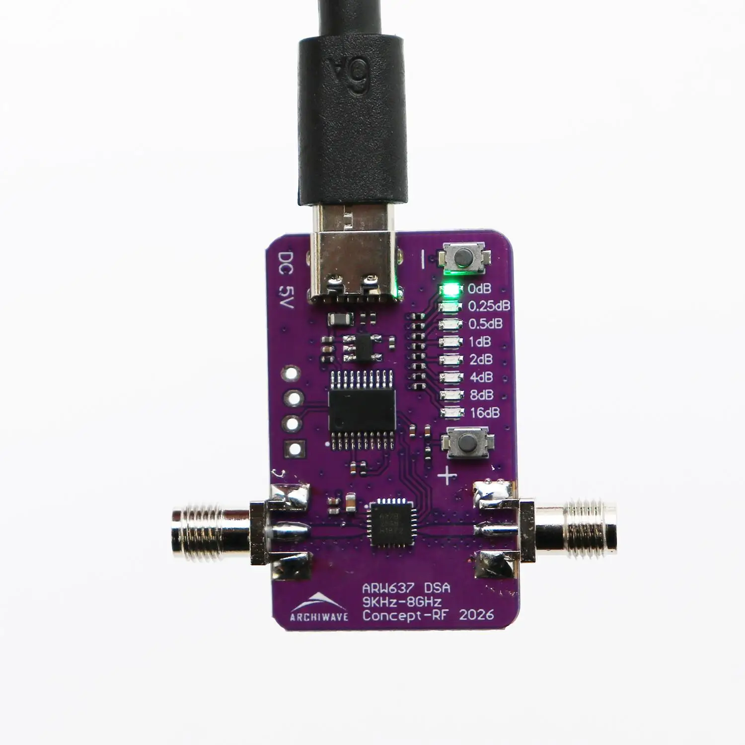 9kHz-6GHz Digitaler Schrittdämpfer 0-31.75dB für LNA, Verstärker SMA Signal RF Test & Ham Radio 433M 868M 1557M 2.4G 5G 5.8G﻿ – Detail 1