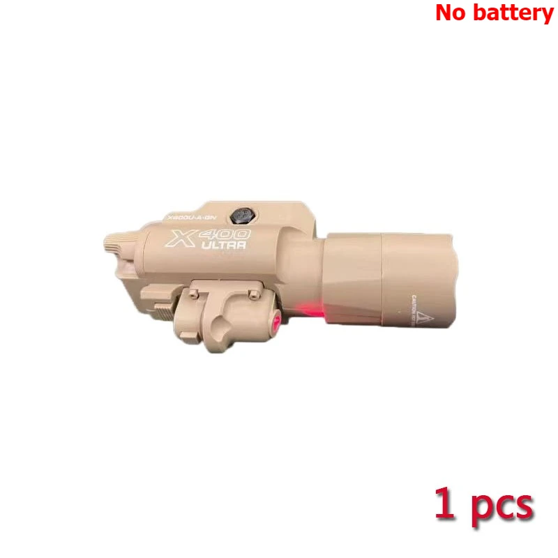 Taktische 2-in-1 X400U Taschenlampe mit Laserpointer, Hochleistungs-20-mm-Schiene für Spielzeug-Airsoft-Waffen, Jagd, Schießen, CS-Spielzubehör