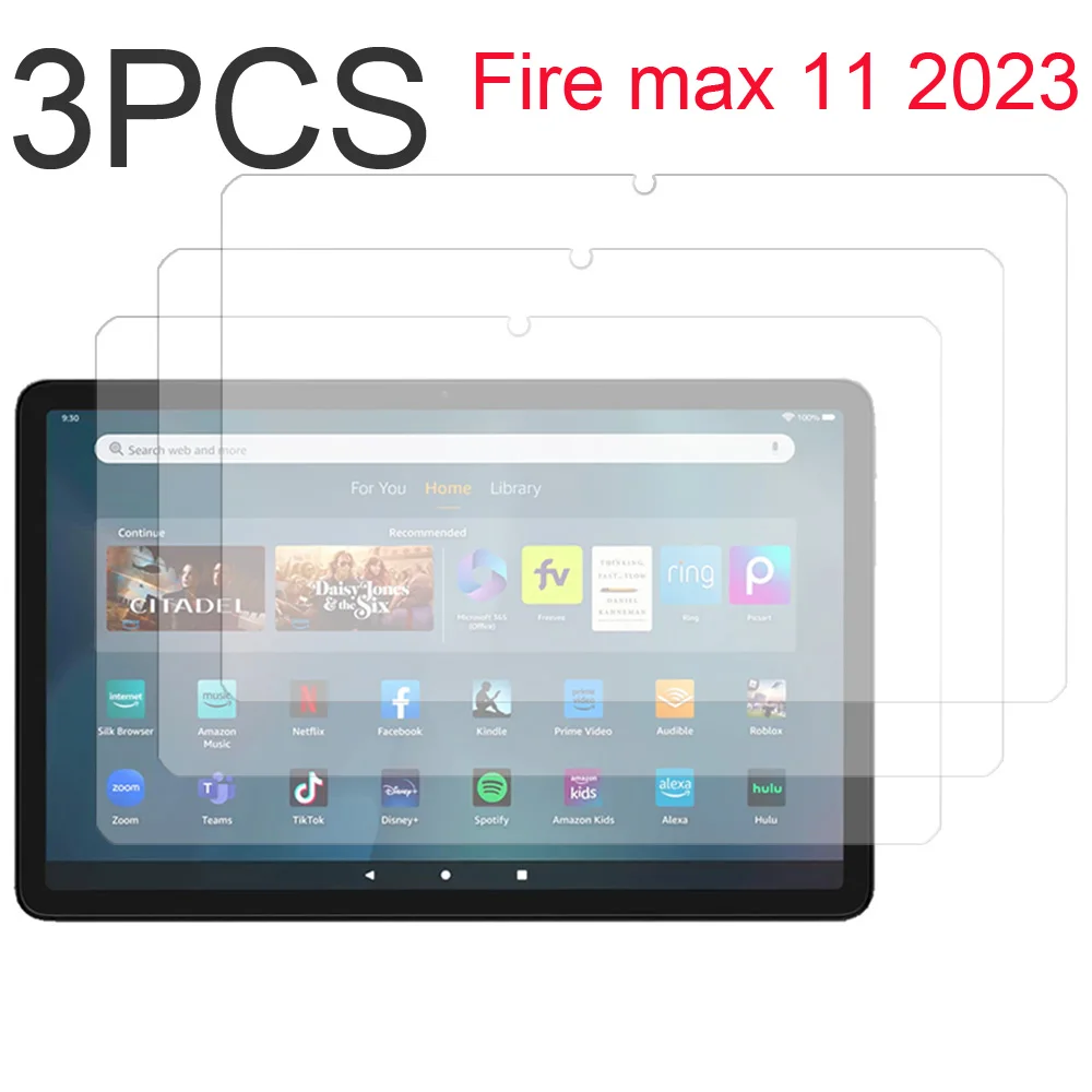 3PCS for Fire max 11″ 2023 Tempered Glass screen protector 3 packs protective tablet film HD Antiscratch