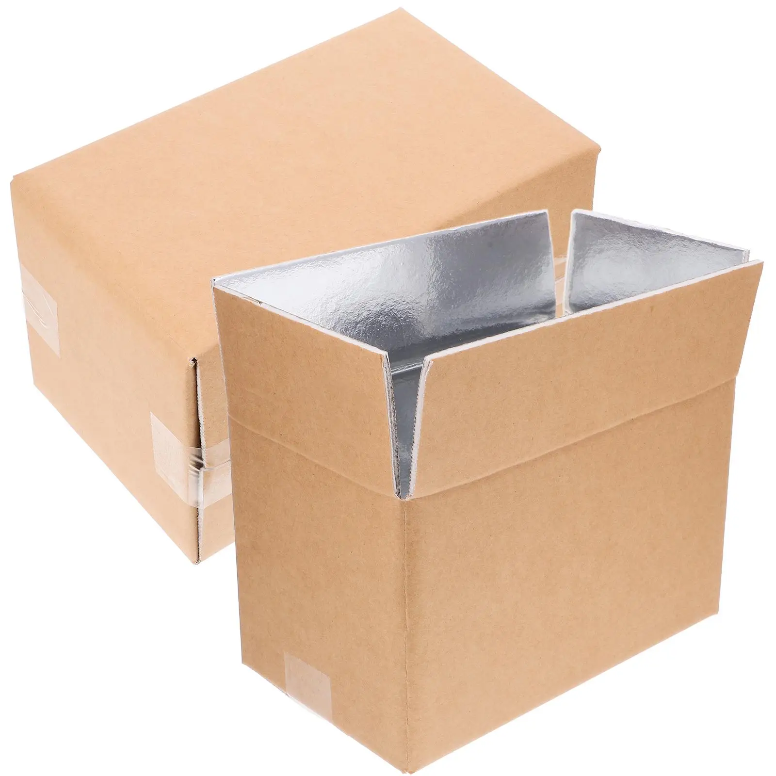 2 Pcs Insulated Shipping Boxes Thermal Mailer Cooler Paper Box Reusable Freezer Bags Cold Food Packaging