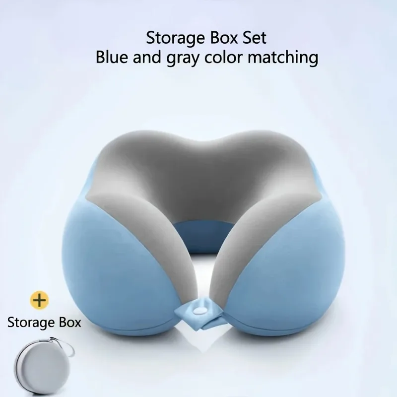 Ergonomic U-Shaped Memory Foam Neck Pillow for Travel, Supportive Head Neck Rest for Airplane Car Office