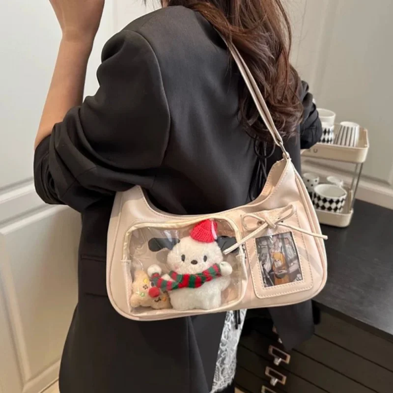

2025 Korean Ita Bag Crossbody Pain Bag With Zipper Cute Girl Female Japanese Designer Handbag Preppy Shoulder Bag Pain Bag New