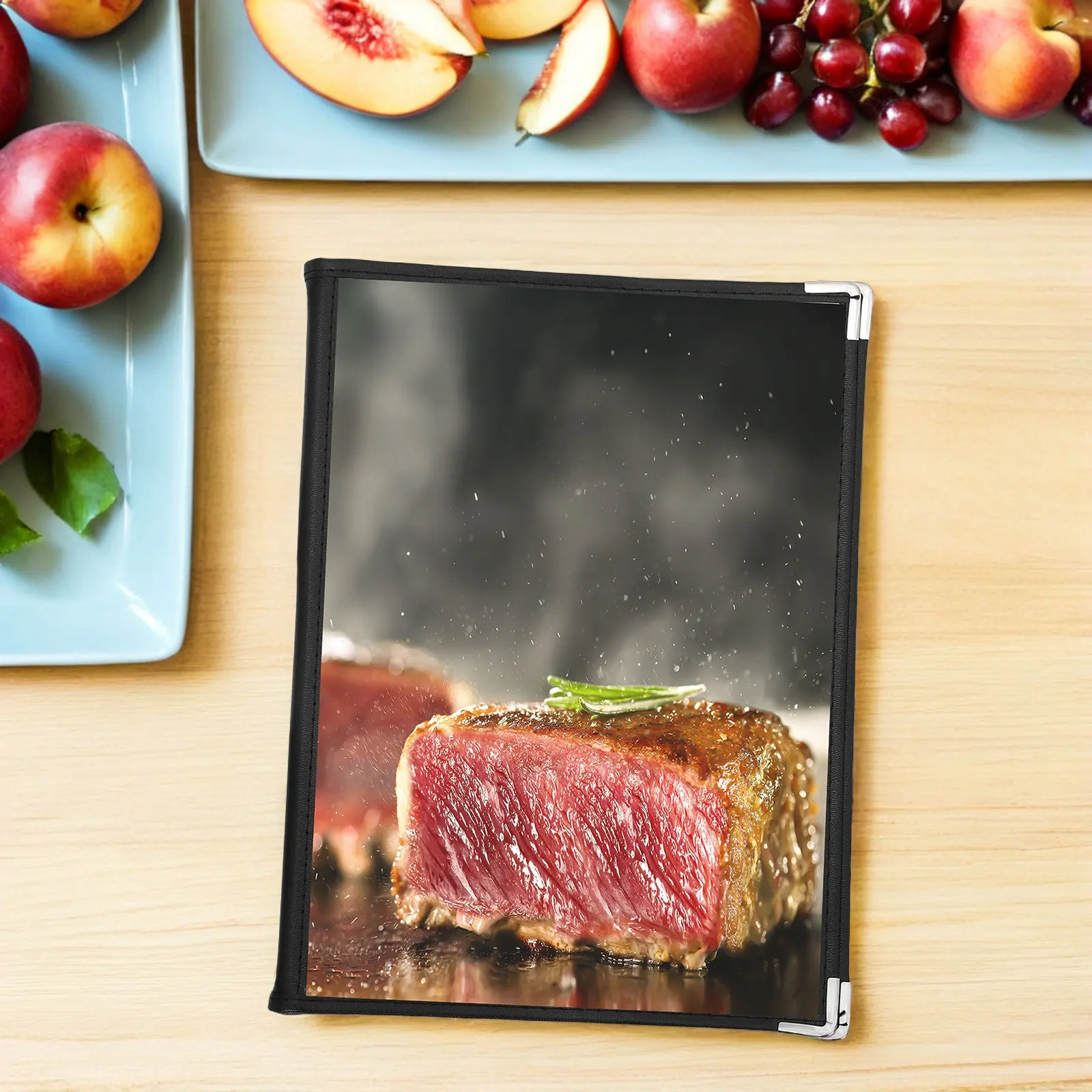 

Clear Transparent PVC Menu Book for Restaurant A4 Size Multi Page Binder 8 Pages 16 Views Tear Resistant Cafe Menu Folder