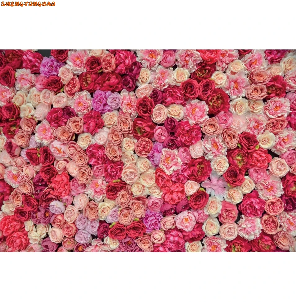 

Rose Flower Floral Backdrop Wedding Bridal Shower Birthday Party Portrait Photography Background Wall Decor Photo Studio Props