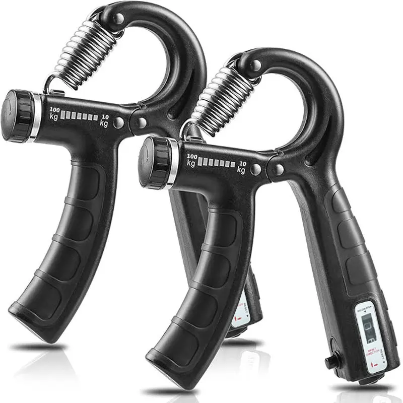 2-Piece Grip Strength Training Device with Counter, Grip Strengthener, Adjustable Resistance of 5-60 kg, Anti-Slip Handle
