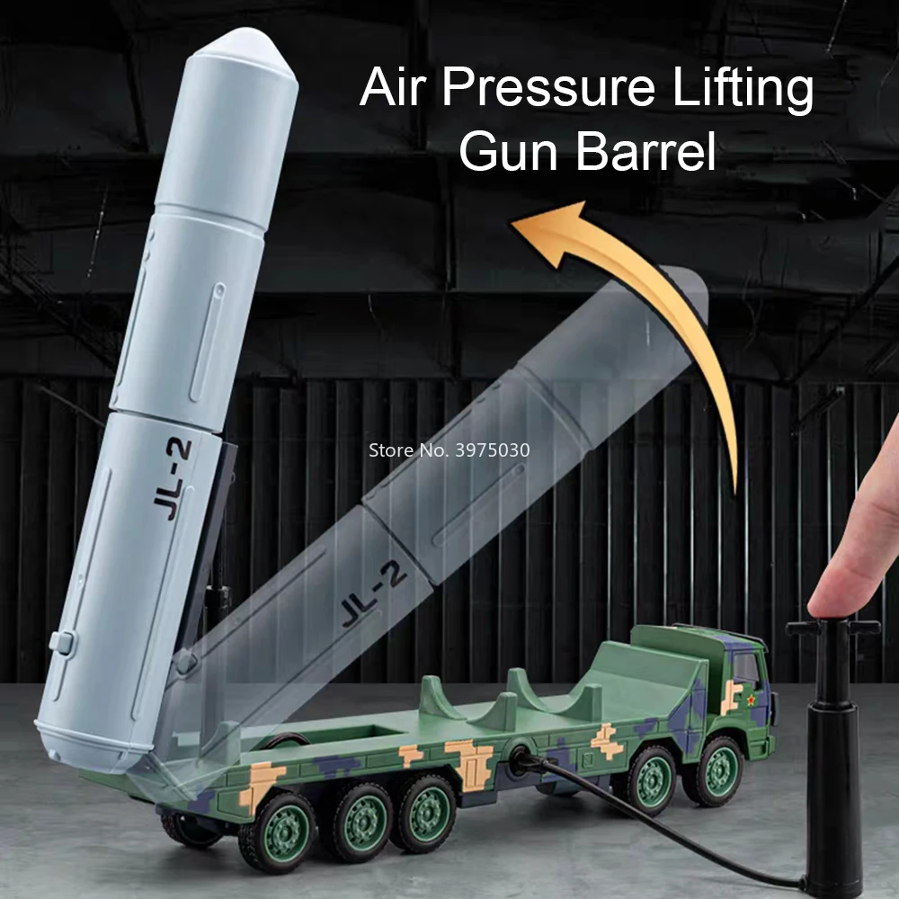 1:50 DF-41 DF-5B JL-2 미사일 발사 차량 자동차 장난감 모델 합금 다이캐스트 라이트 음악 미니어처 군사 모델 소년 크리스마스 선물