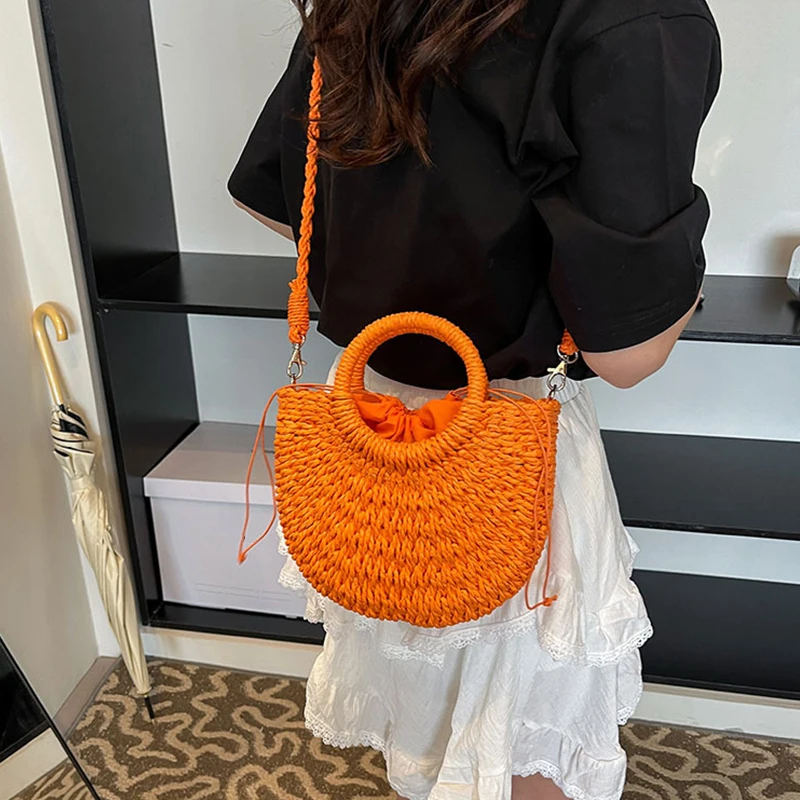 Bohemian Style Straw Handbag High Quality Multi-functional Shopping Bag Suitable For Travel and Vacation