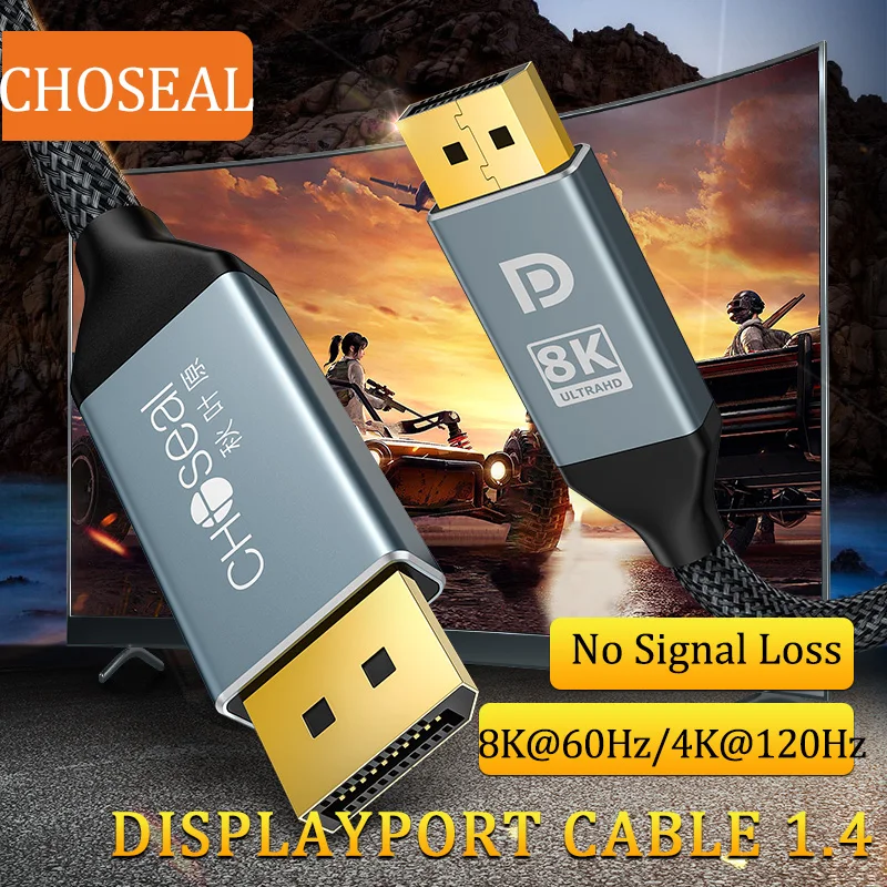 اختيار Displayport كابل 8K DP1.4 144 هرتز فيديو الصوت كابل ل Xiaomi TV Box PC شاشة الكمبيوتر المحمول لعبة فيديو DP كابل عرض ميناء