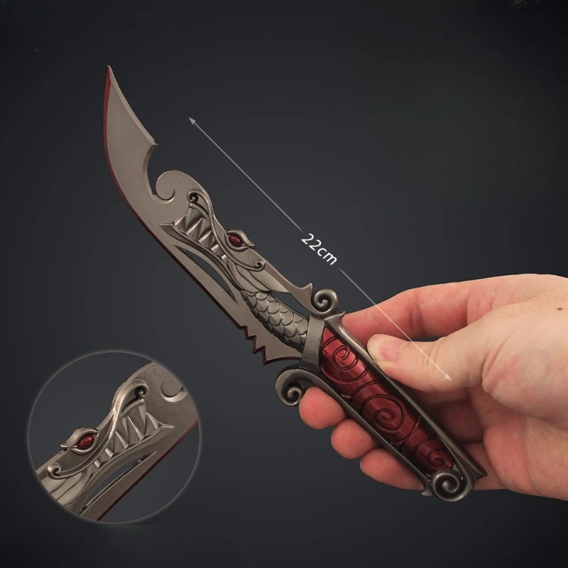 Couteau d'entraînement de lame de Dragon périphérique de jeu Valorant de 8,66 pouces, modèle d'arme en métal pour mêlée, jouet épée artisanal de haute qualité pour garçon, cadeau