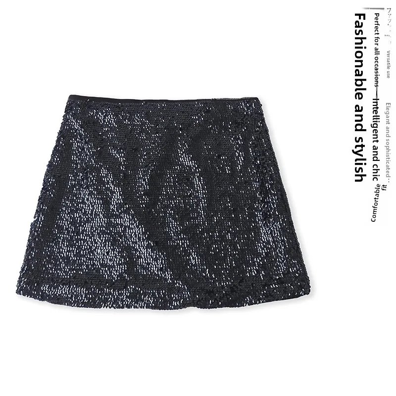Shiny Sequin  Skirt High Waist A-Line Slim Fit Women's Party Dress Single Lady Short Skirts Bodycon Skirts