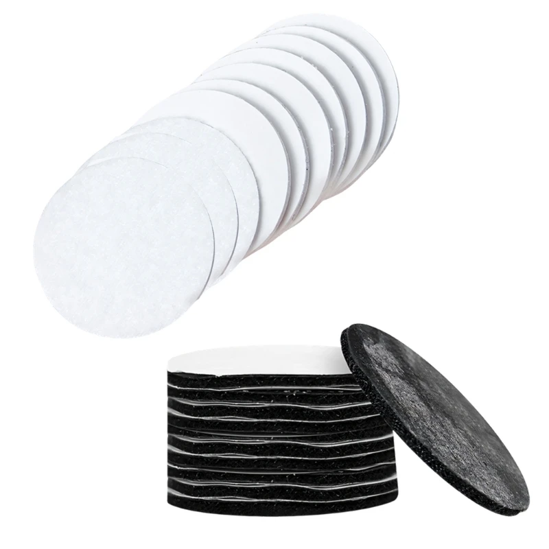 Round Adhesive Hook and Loop Fasteners Double Sided Sticky Tape For Organizing Home Textiles Set Of 10Pieces HX6C