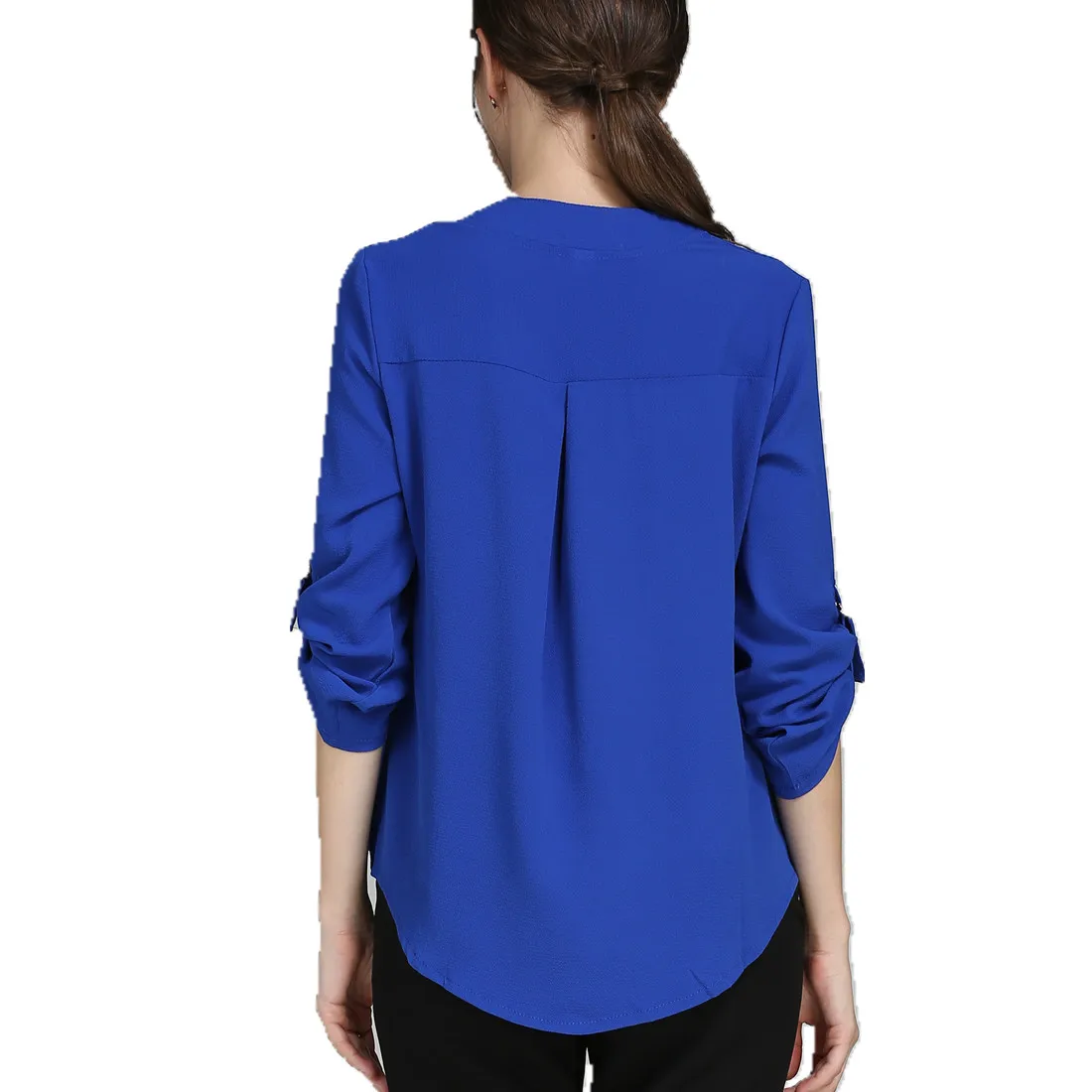 New fashion V-neck blouses shirts women elegant long sleeve chiffon shirt office ladies plus size blouse work tops blusa S-5XL