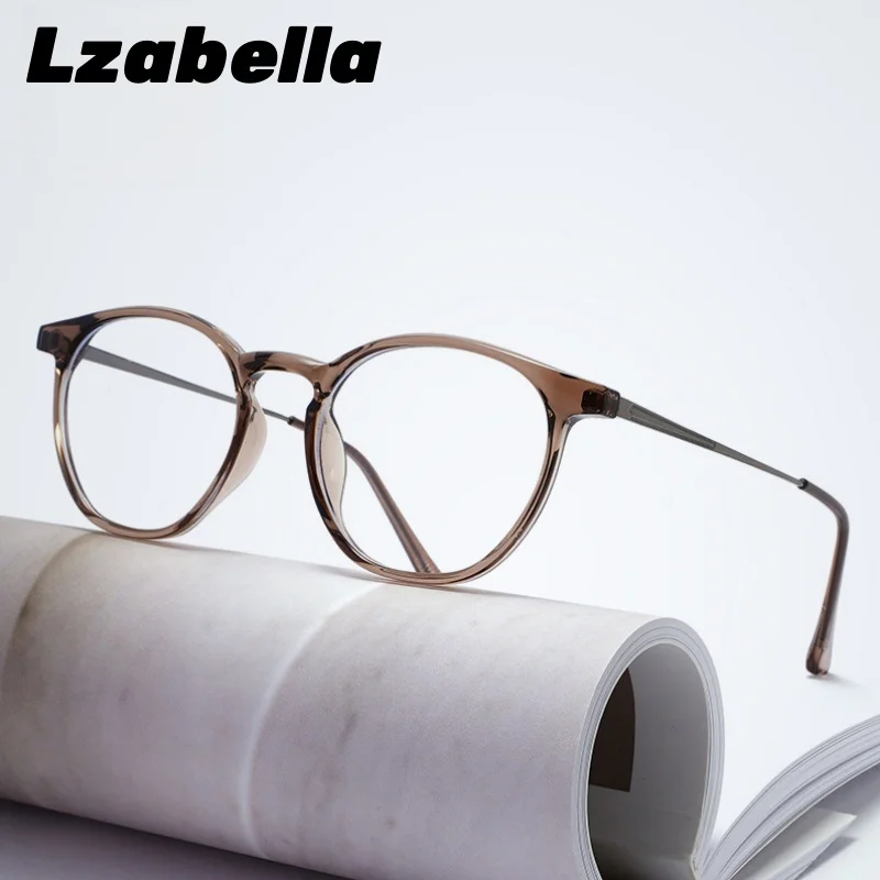 

Lzabella Tr90 Alloy Round Glasses Frame Women Anti Blue Light Optical Eyewear Men Eyeglasses Frame UV400 Computer Glasses WL3022