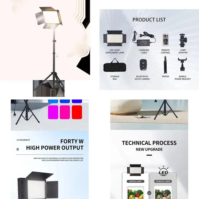 for U600 Video Professional Photography Light (with Phone Clip) Suitable for Studio Makeup Light Emitting Diode Ring fill