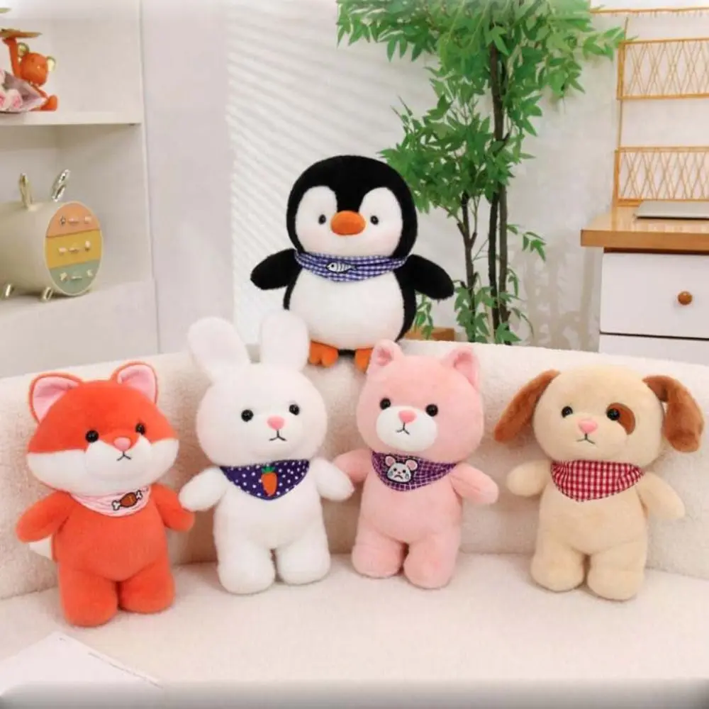 

Soft Material Rabbit Plush Toys Little Animal Series 8 Styles Bear Plush Doll Warm Scarf Hugging Animal Desktop Companion