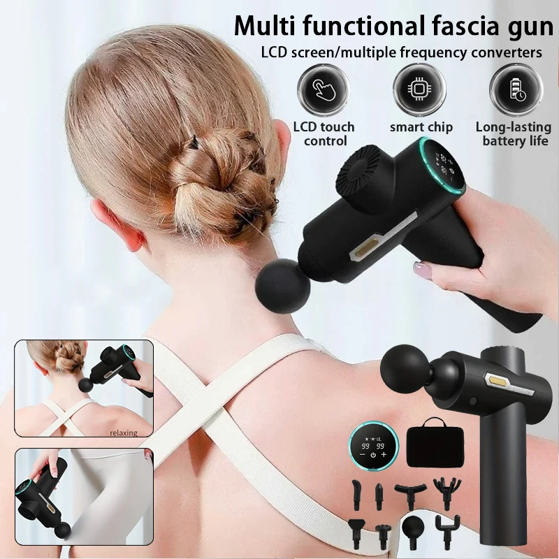 

Многофункциональный интеллектуальный домашний пистолет для фасции, профессиональный электрический фитнес-маленький и удобный массажер для расслабления мышц