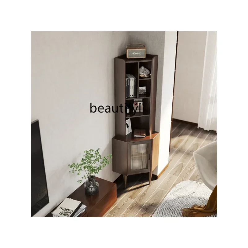 

0New Chinese Triangle Cabinet Corner Wardrobe Corner Triangle Cabinet Solid Wood Corner Cabinet Living Room Chest of Drawers