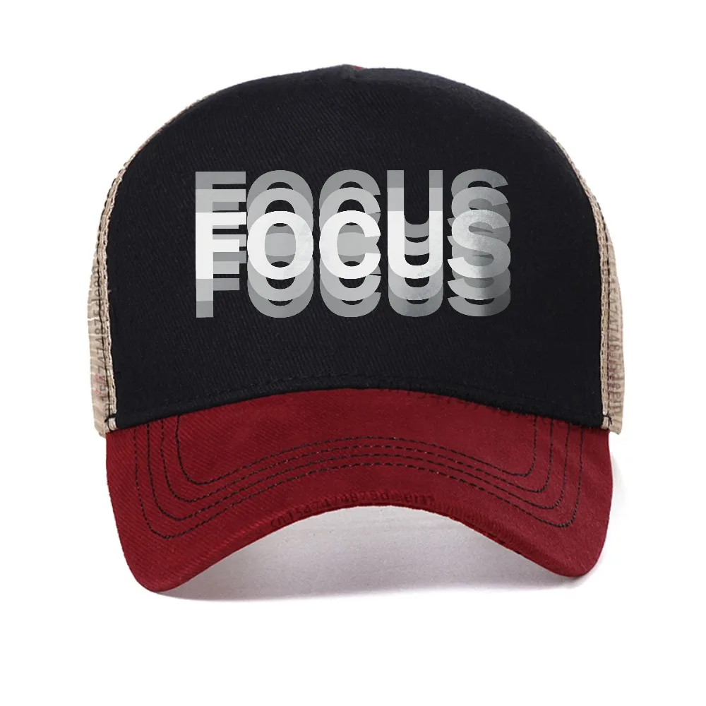 

FOCUS Print Cap Adjustable Classic Style mesh Baseball Cap outdoor casual Sports Duckbill Hat for Men and Women sun Snapback hat