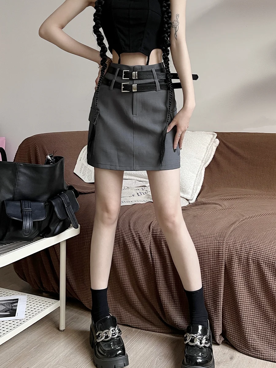 

Женская юбка-трапеция для работы, облегающая, с завышенной талией, утягивающая, с двойным поясом, летняя, модная