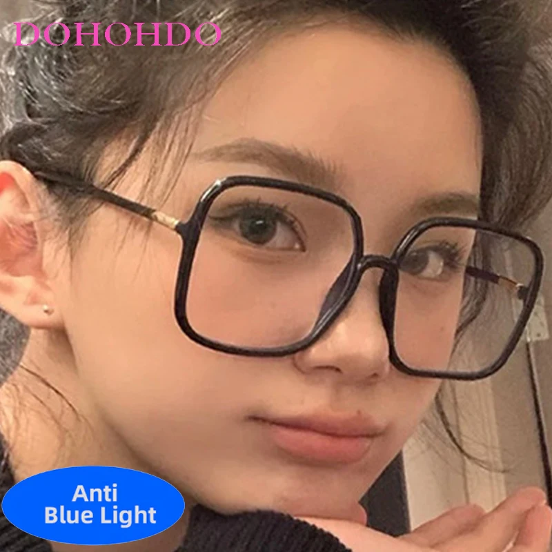 

Trendy Fashion Oversized Square Eyeglasses Men Women Fashion Brand Designer Optical Spectacle Anti Blue Light Eyeglasses Очк