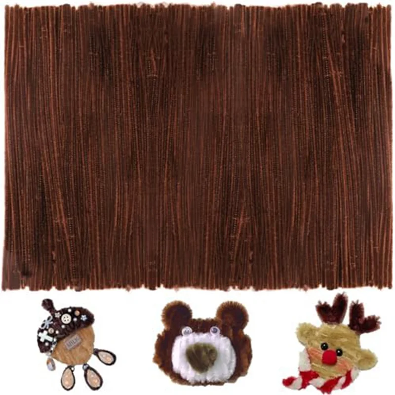 MAKE-200Pcs nettoyeurs de tuyaux, nettoyeurs de tuyaux pour l'artisanat, fournitures artisanales tiges de Chenille multicolores pour bricolage (12 pouces x 6mm, 20 couleurs)