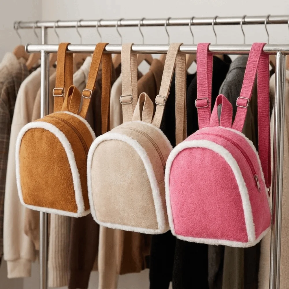Cute Versatile Women Backpack Mini Size Semi-Circular Shape Semi-Circular Backpack edging Lightweight Winter Backpack for Girls