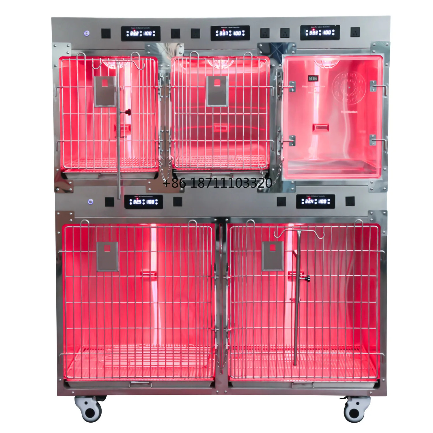 Yishanghe Five Door Veterinary Pet Cage Oxyegn Infrared Therapy Cage for Animal Clinic