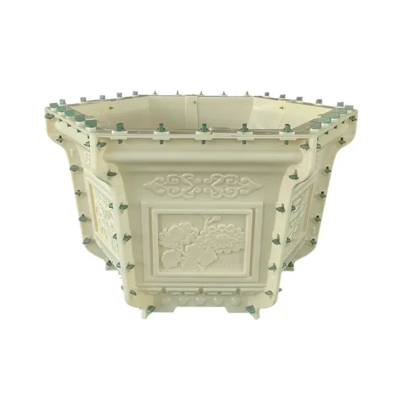 Cement flower pot mold plastic model flower garden bonsai courtyard bottom grouting homemade hexagonal thickened potted plants