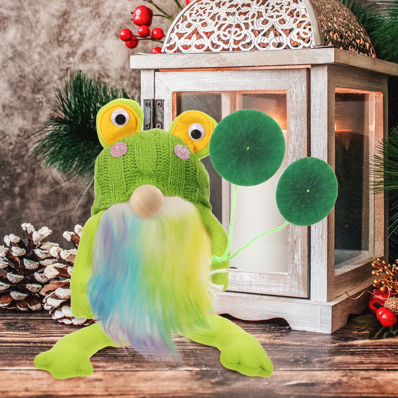 

1Set Wood Bead and Gnome Beard Set Crafting Accessories for Holiday Decor DIY Christmas Ornaments Personalized Gift Making Kits