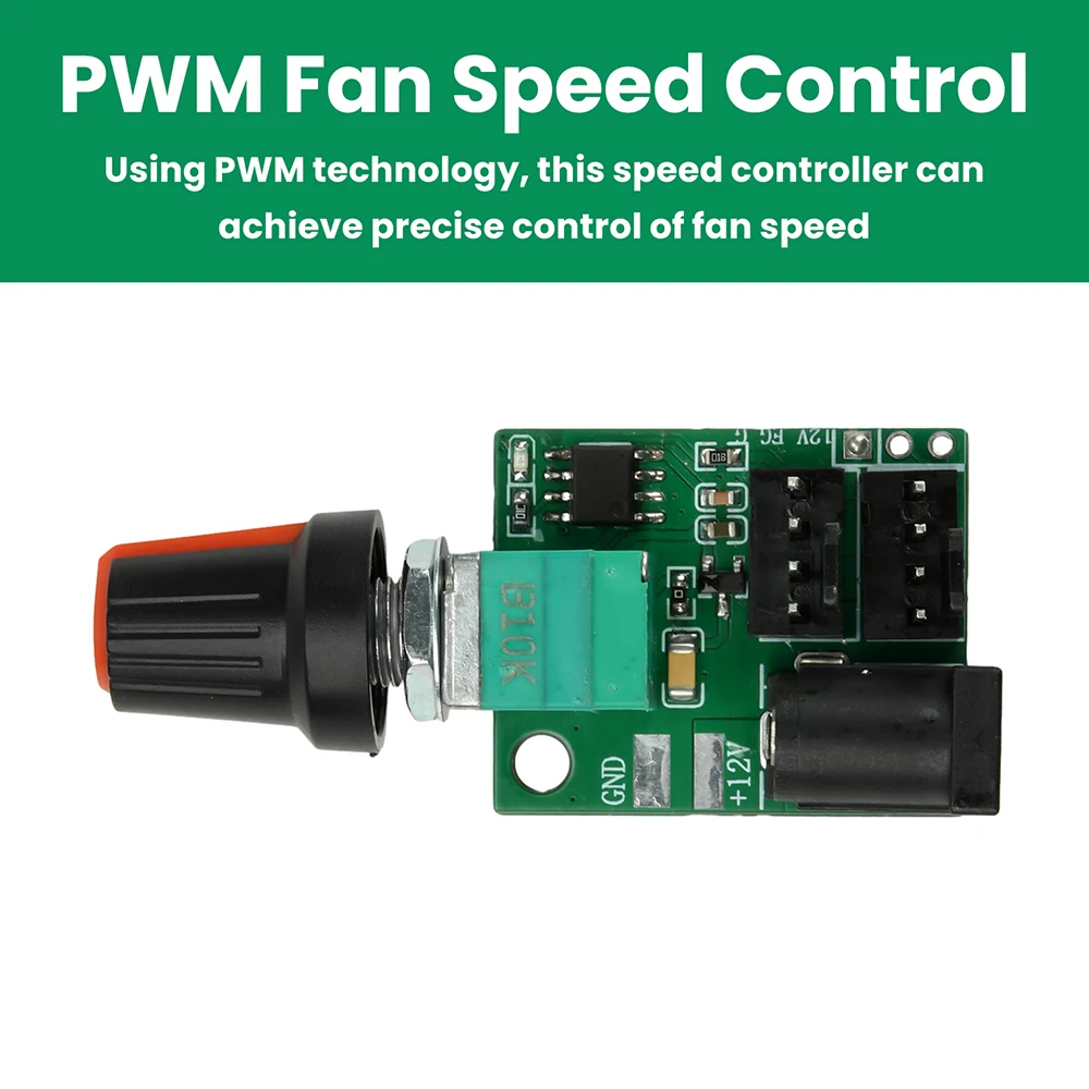 DC 12V 5A Dual-Channel Four-Wire Fan Controller PWM Fan Speed Control Manual Speed Adjustment