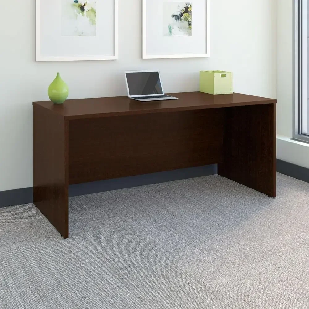 66W Mocha Cherry Office Desk, Large Computer Table for Home and Professional Workspace