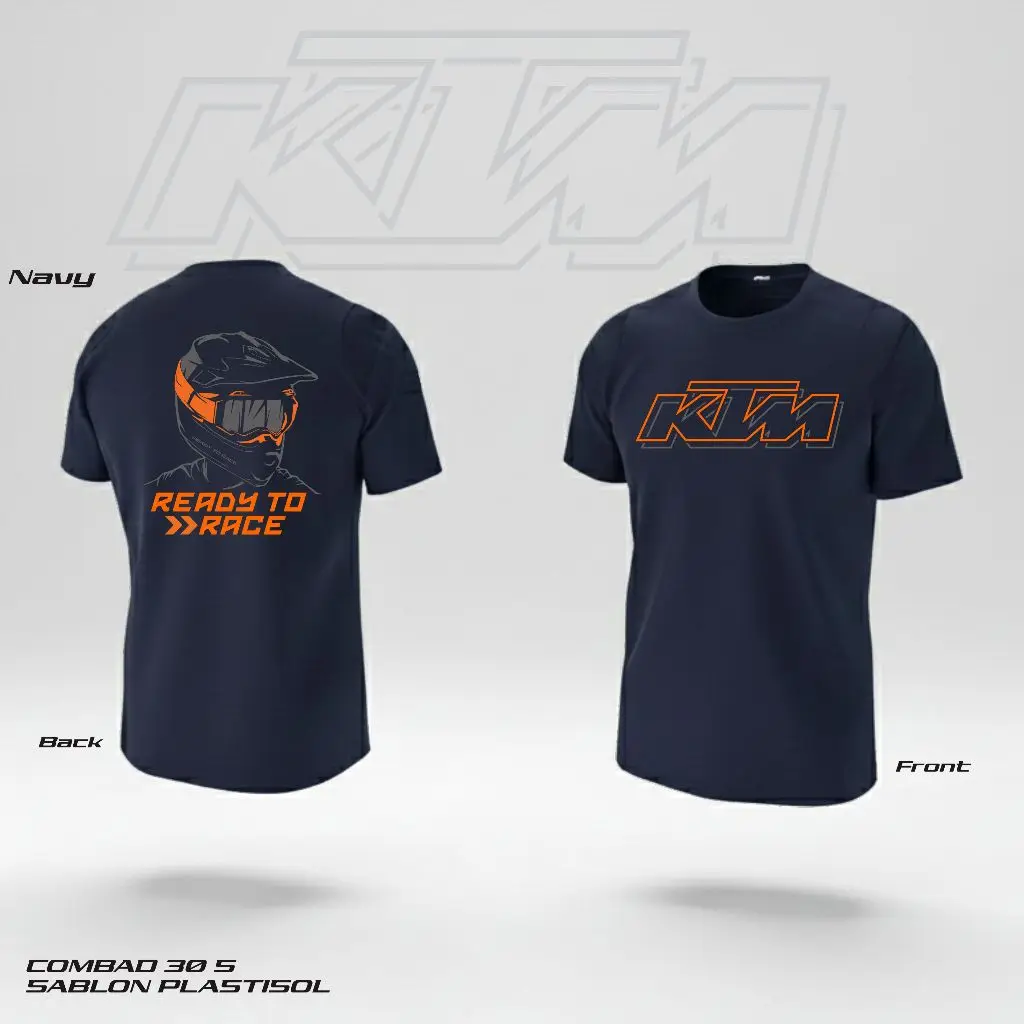 Men's 100% Cotton KTM Racing Logo Print T-Shirt Summer Casual Daily Wear Motocross Rider Graphic Tee - view 3