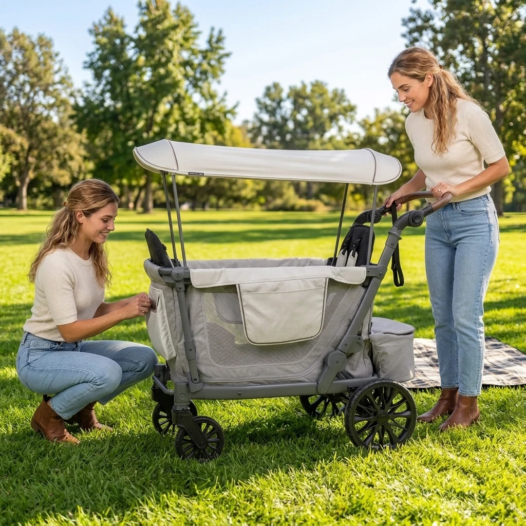 

Applicable to Camping Stroller for Kids, Outdoor Foldable Seat & Lie-Down Camp with Windproof Design