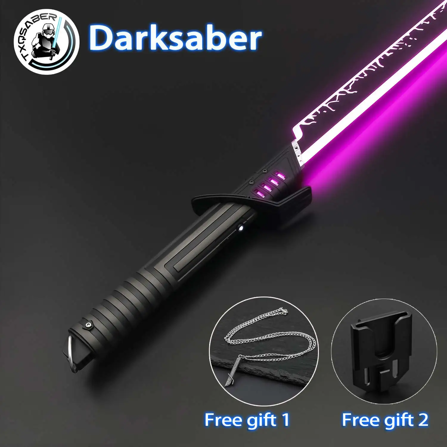 

TXQSABER Darksaber 100% Replica Lightsaber Metal Hilt Heavy Dueling Proffie 2.2 Light Sword SNV4 Neo Pixel Laser Cosplay Gift