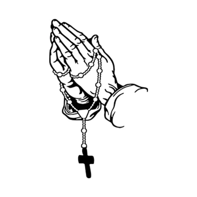 

Automotive fashion self-adhesive stickers, prayer hands and roses, stylish window glass, motorcycle beauty.