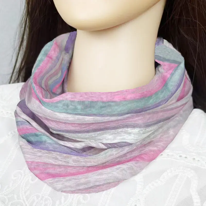 夏用アイスシルク日焼け止めスカーフフェイスマスク女性用サイクリングネックカバーフルフェイスネックプロテクション通気性日よけベール
