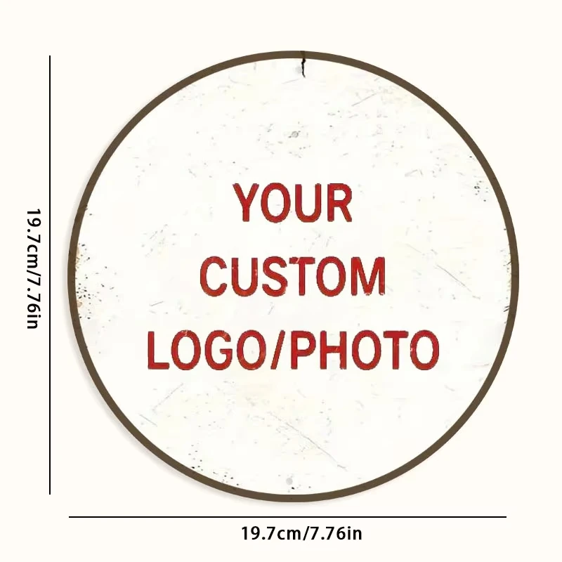 Custom Vintage Biplane Round Metal Sign Personalized Aviation Gift