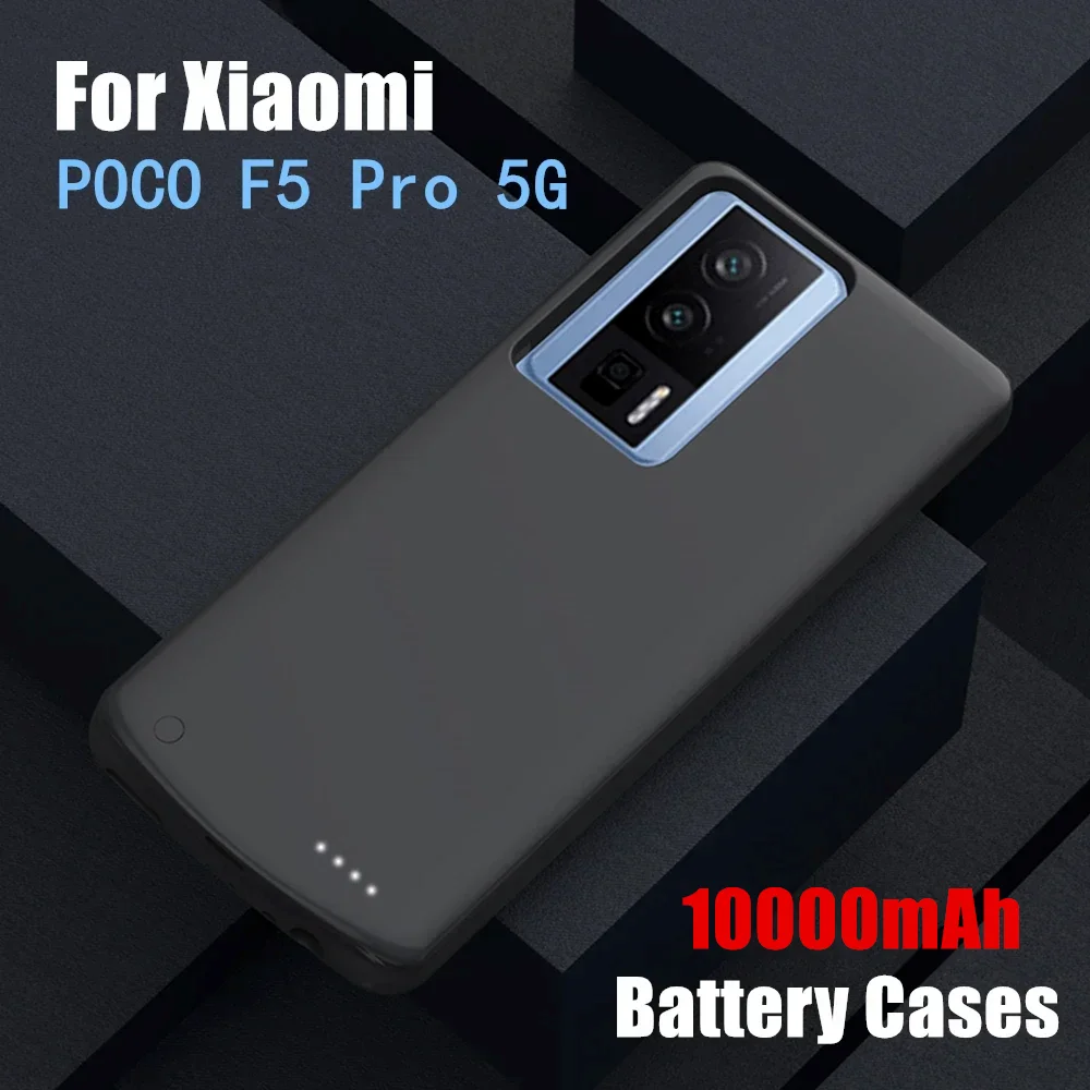 10000mAh Powerbank Cover For Xiaomi Mi Poco F5 Pro 5G External Battery Cases Portable Cell Phone Battery Power Bank Cover Coque