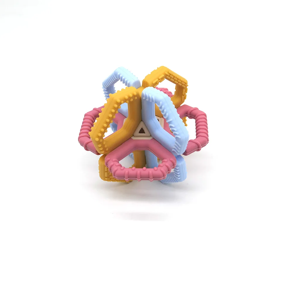 Soft baby catch ball rattle with bell ball early education puzzle sensory toys detachable assembled toys