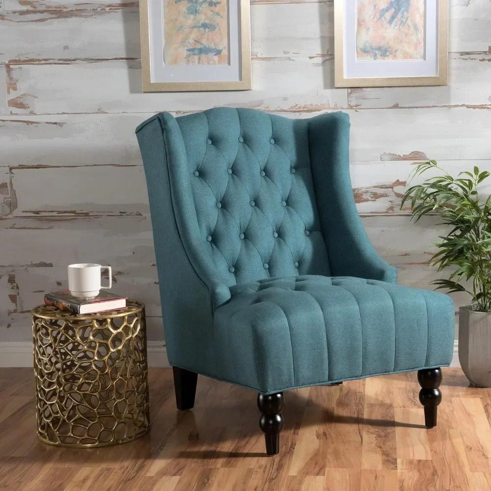 High-Back Fabric Club Chair Lazy Armchair Dark Teal 33.75D X 27.25W X 38.5H in Freight Free Folding Bed Chair Living Room Chairs