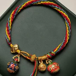 Braided Red Rope Swallowing Beast Bracele Cute Bangle Symbolizing Good Luck Tuna Bracelet Couple Bracelet